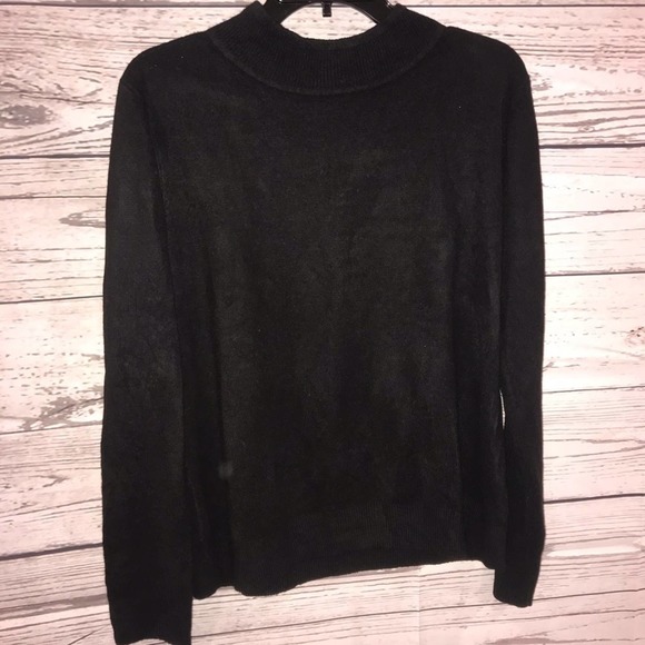 Sag Harbor Vintage Women's Black Acrylic Turtle Neck Long Sleeve Sweater Size L - Picture 2 of 4